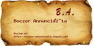 Boczor Annunciáta névjegykártya